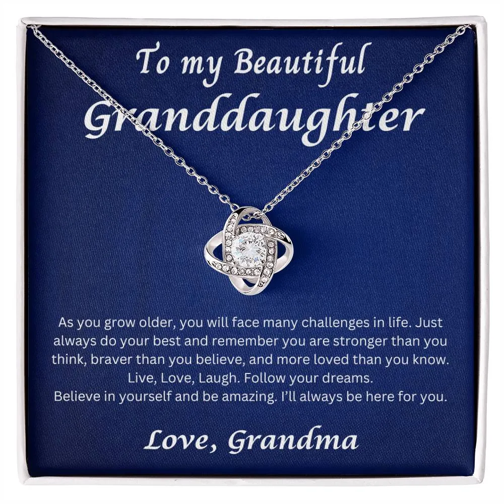 To My Granddaughter Love Grandma Necklace