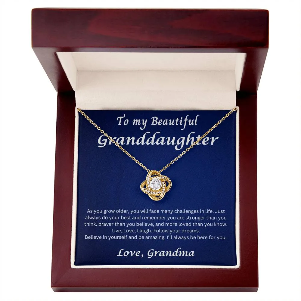 To My Granddaughter Love Grandma Necklace
