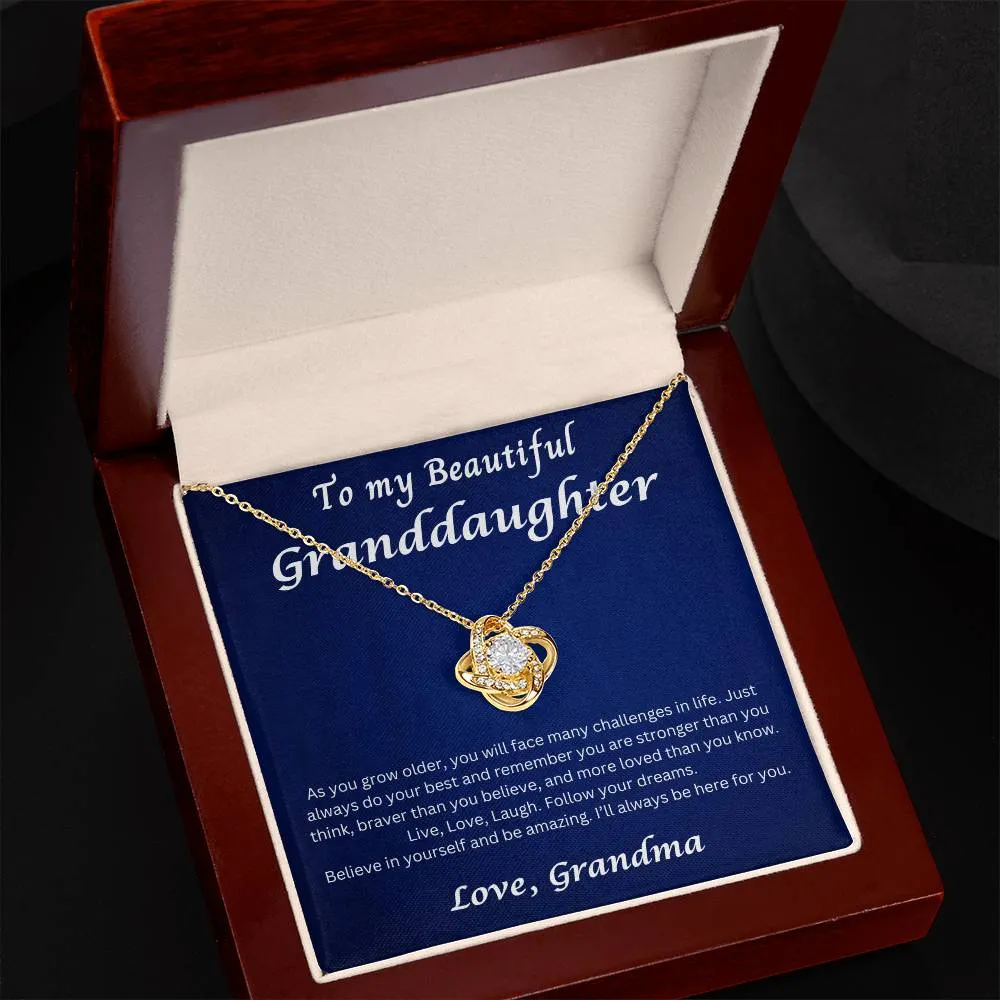 To My Granddaughter Love Grandma Necklace