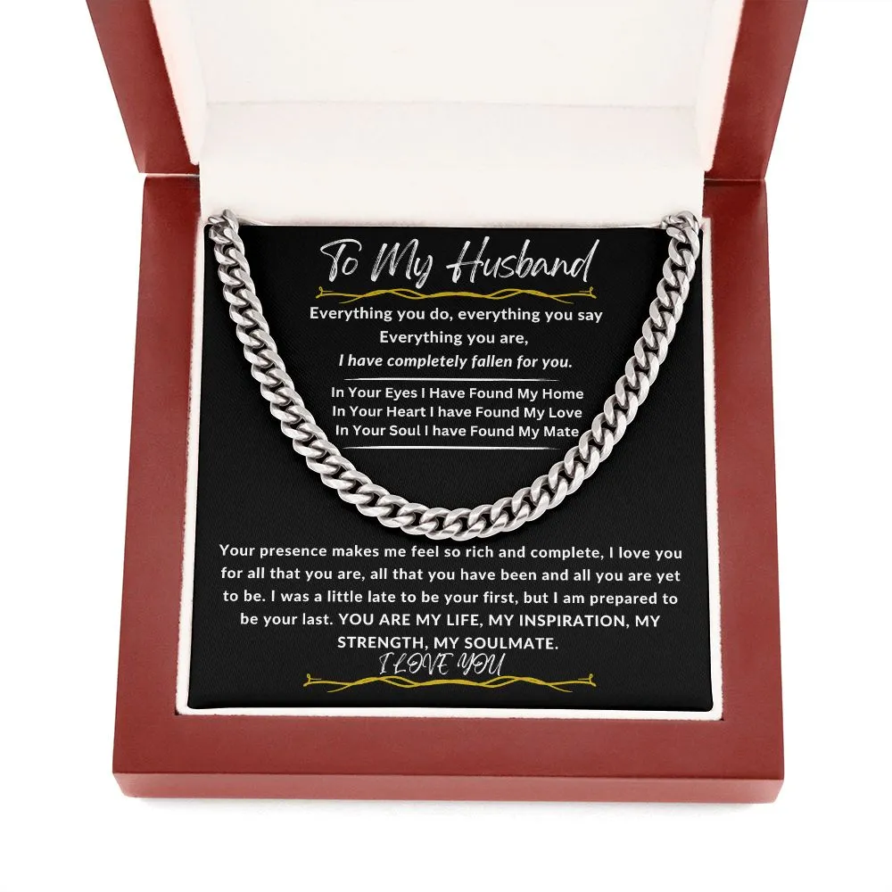 To My Husband Cuban Link Chain