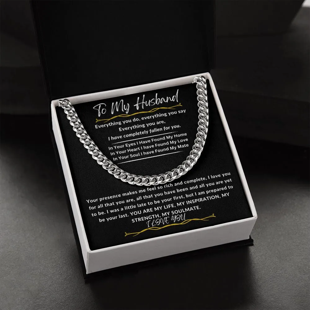 To My Husband Cuban Link Chain
