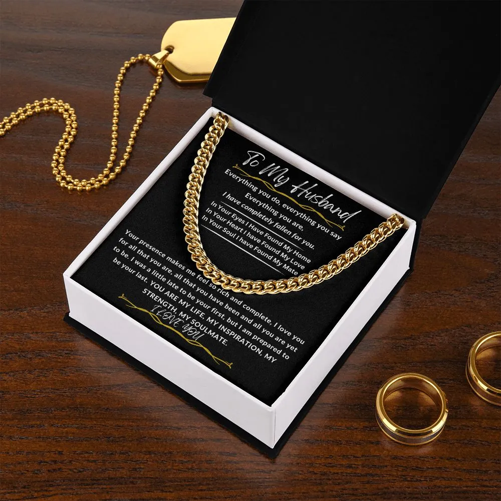 To My Husband Cuban Link Chain