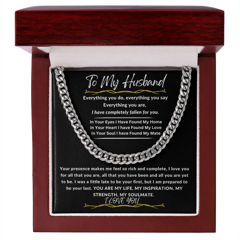 To My Husband Cuban Link Chain