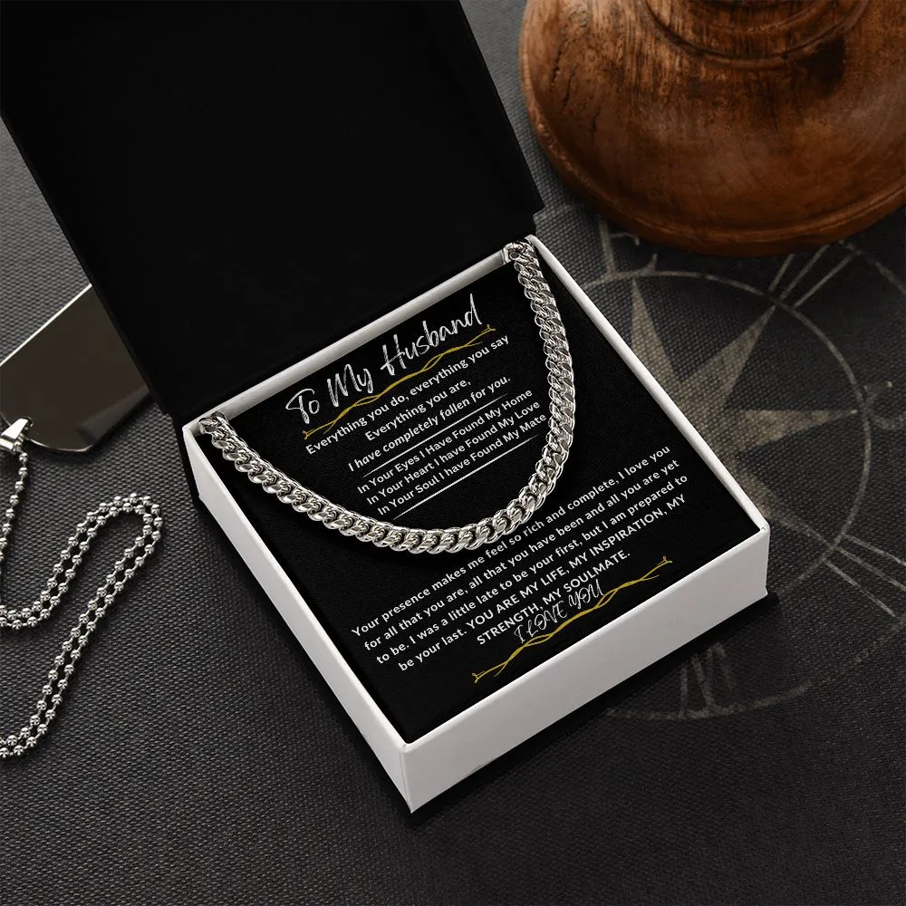 To My Husband Cuban Link Chain