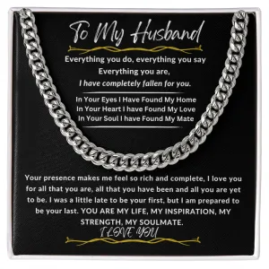 To My Husband Cuban Link Chain