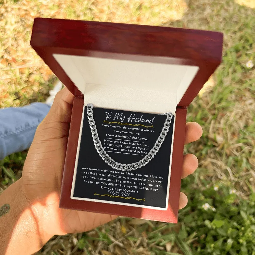 To My Husband Cuban Link Chain