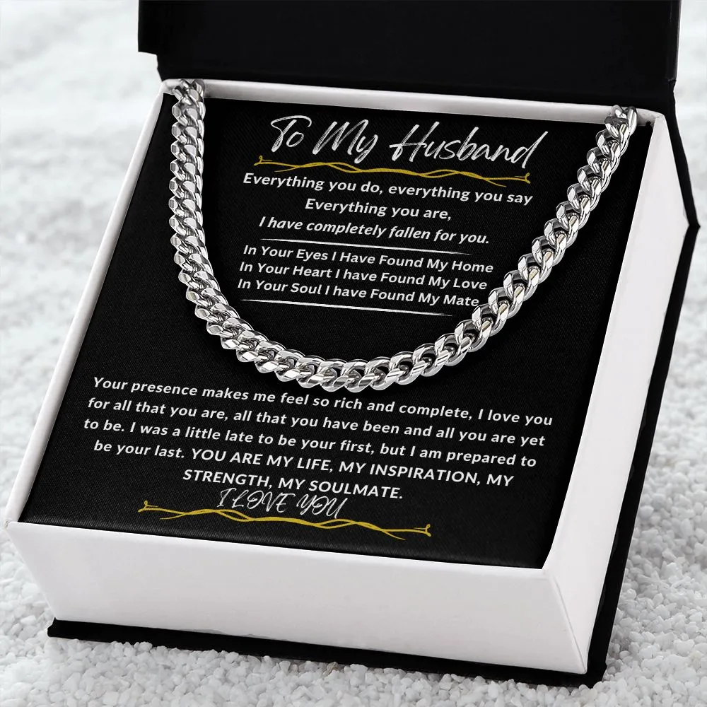 To My Husband Cuban Link Chain