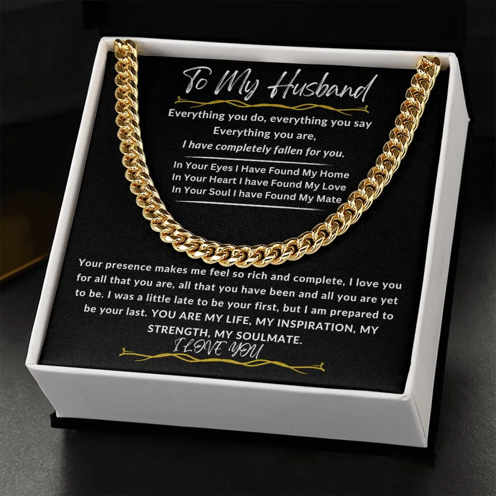 To My Husband Cuban Link Chain