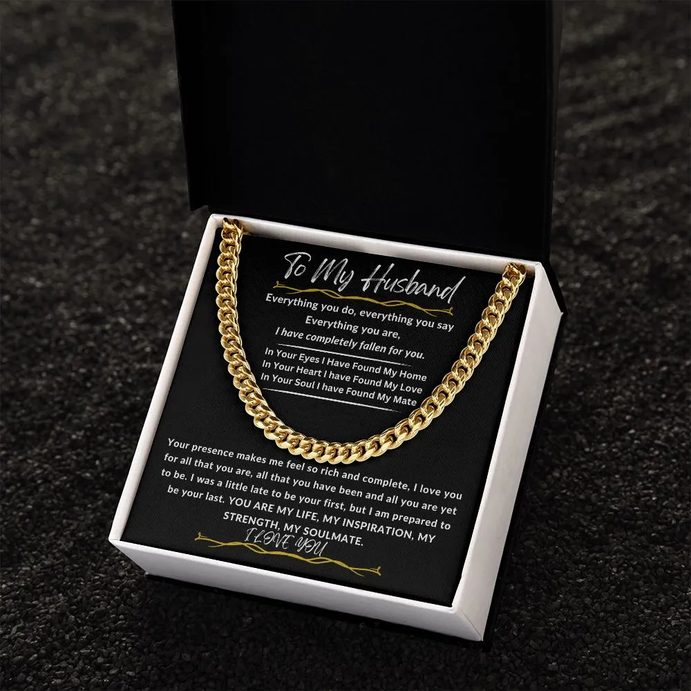 To My Husband Cuban Link Chain