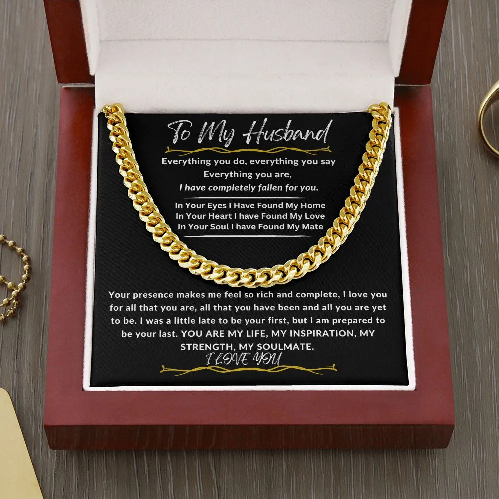 To My Husband Cuban Link Chain