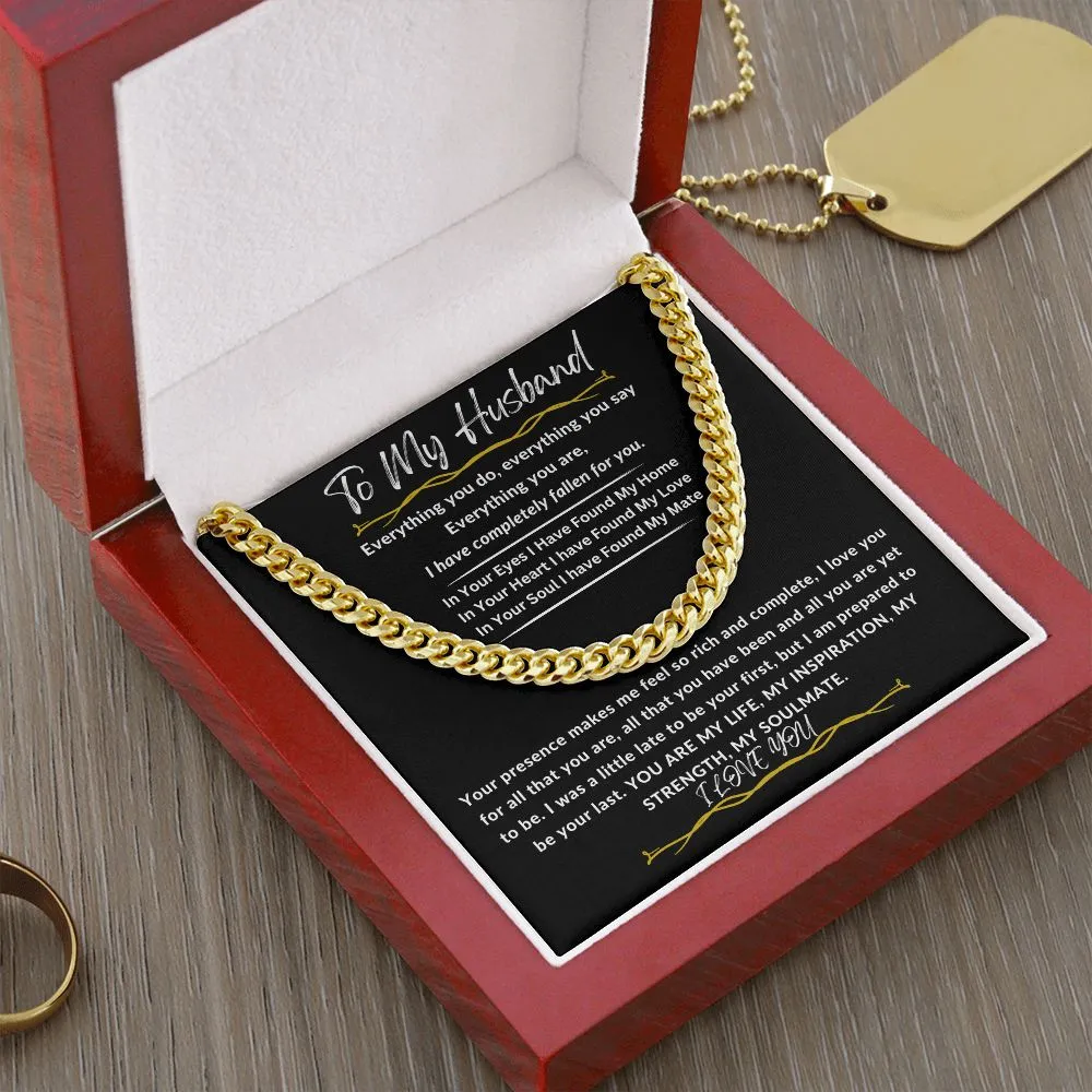 To My Husband Cuban Link Chain