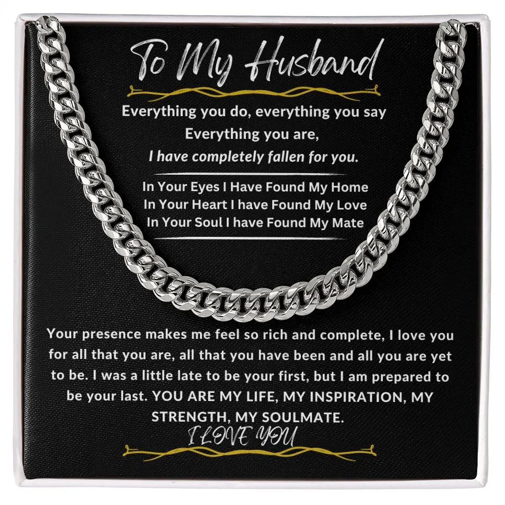 To My Husband Cuban Link Chain