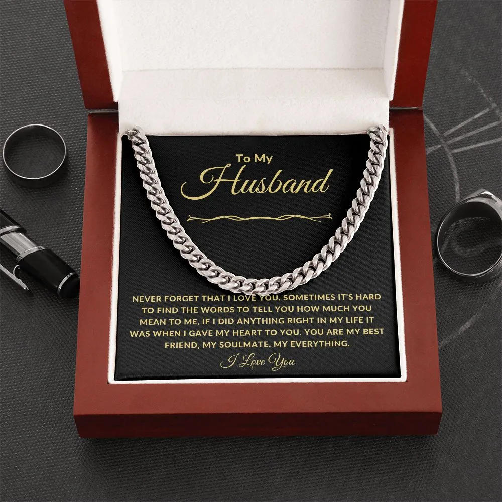 To My Husband Never Forget That I Love You Gold