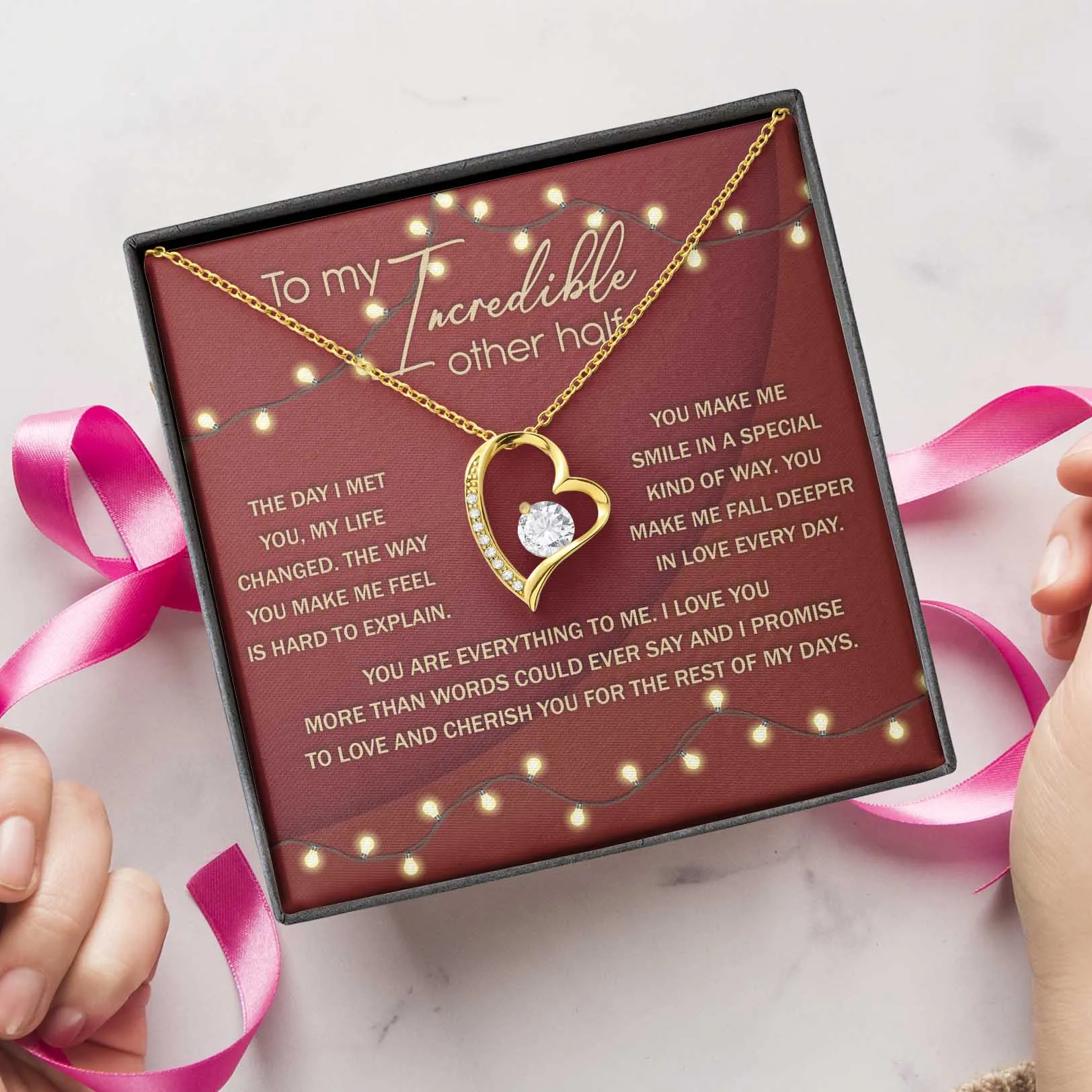 To My Incredible Other Half You Are Everything To Me | Forever Love Necklace