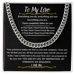 To My Love I Have Completely Fallen For You Cuban Link Chain