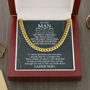 To My Man My Best Friend My Soulmate Cuban Link Chain Necklace
