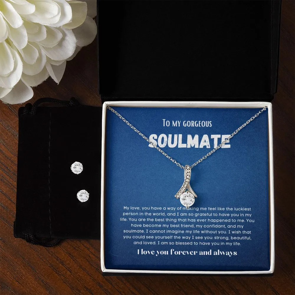 To my soulmate Alluring necklace set with earrings