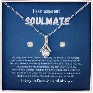 To my soulmate Alluring necklace set with earrings