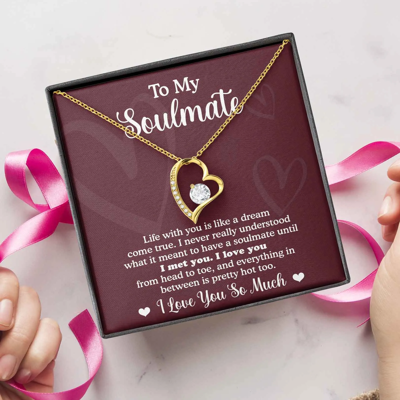To My Soulmate Like A Dream Come True Forever Love Necklace, Gift For Her
