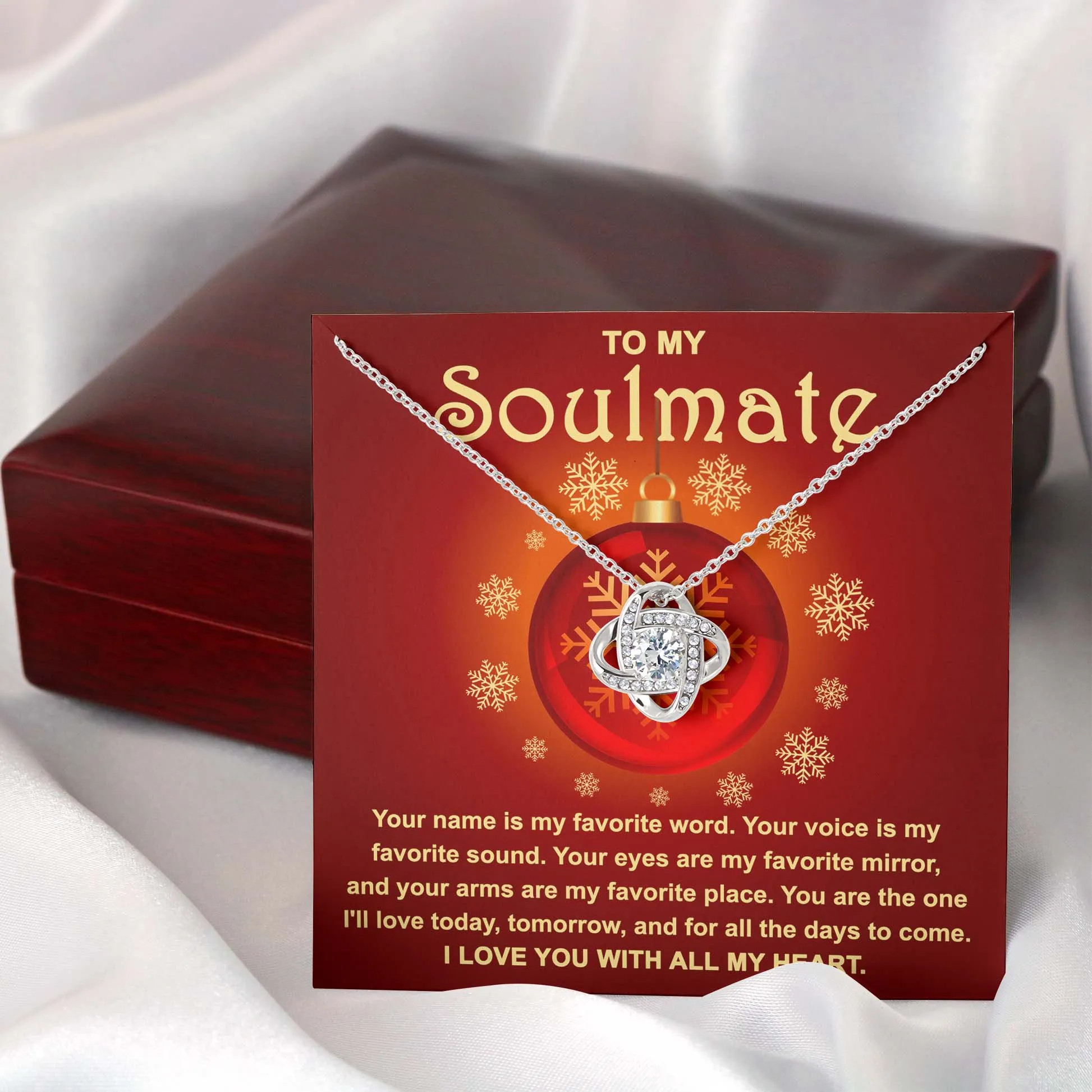 To My Soulmate Love You For All The Days To Come | Love Knot Necklace Christmas Gift For Her