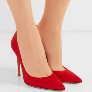 Tucomosi Red Wedding Shoes Point Toe Single Shoes Stiletto