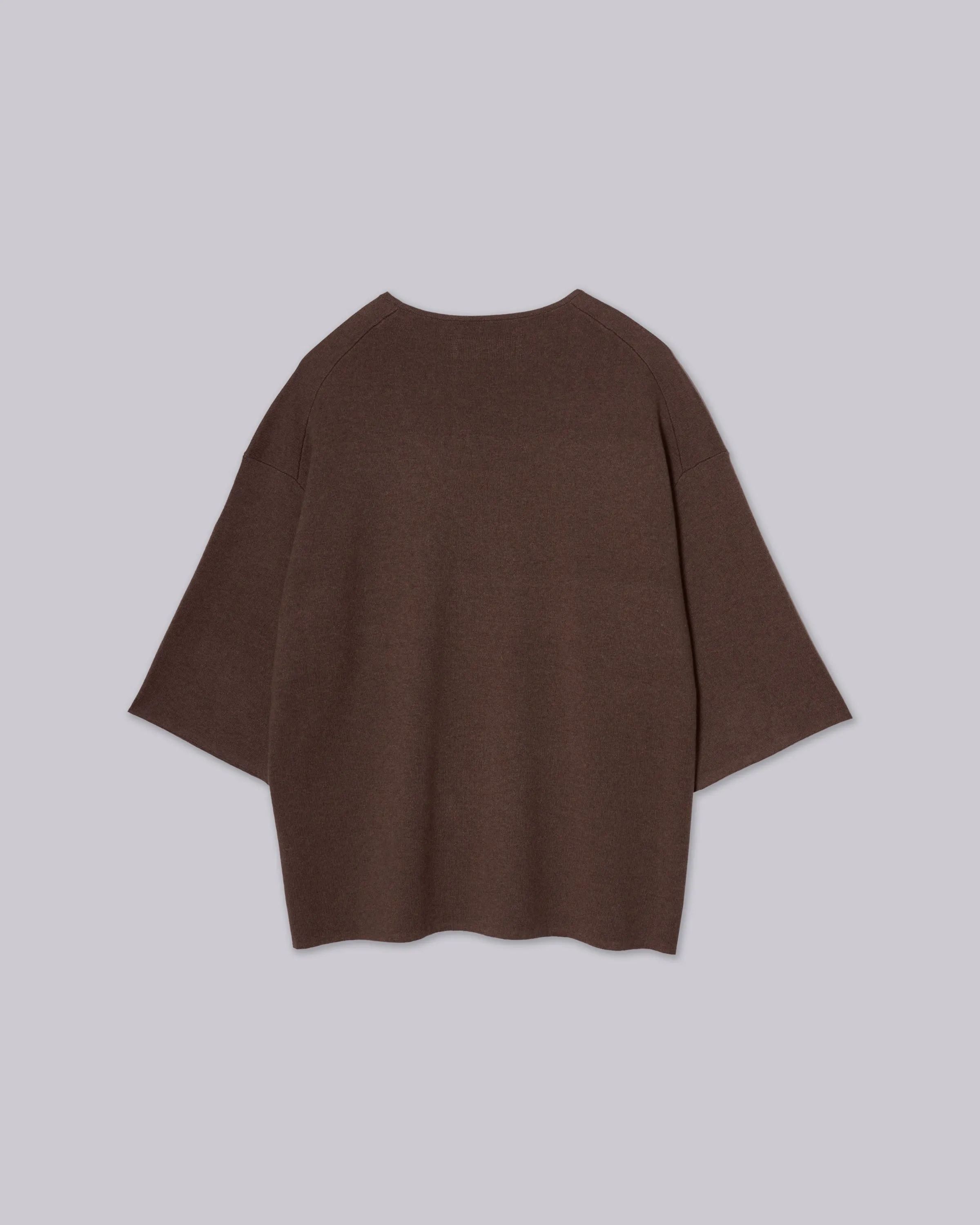 U-Neck Knit Tee in Wood