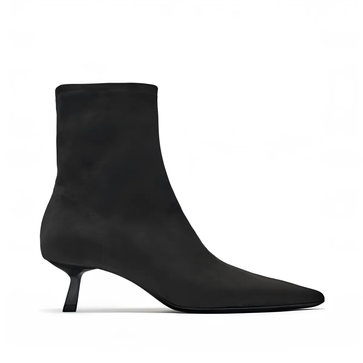 ZARA SPLIT SUEDE ANKLE BOOTS 2125-210-800-BLK